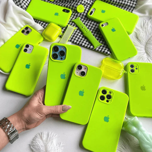 iPhone Silicone Case  (Neon Green)