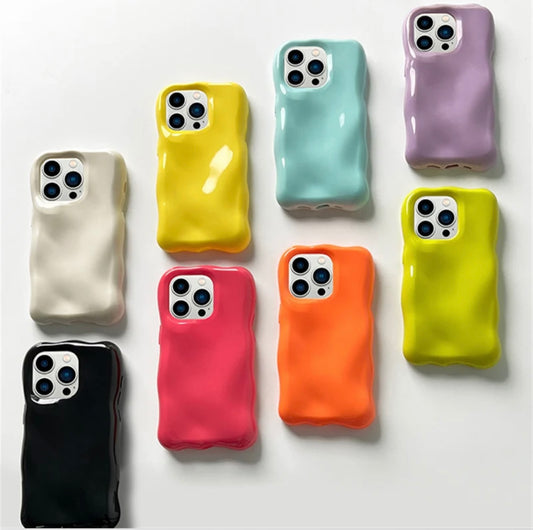 Candy colour pleated choppy shockproof silicone iPhone case